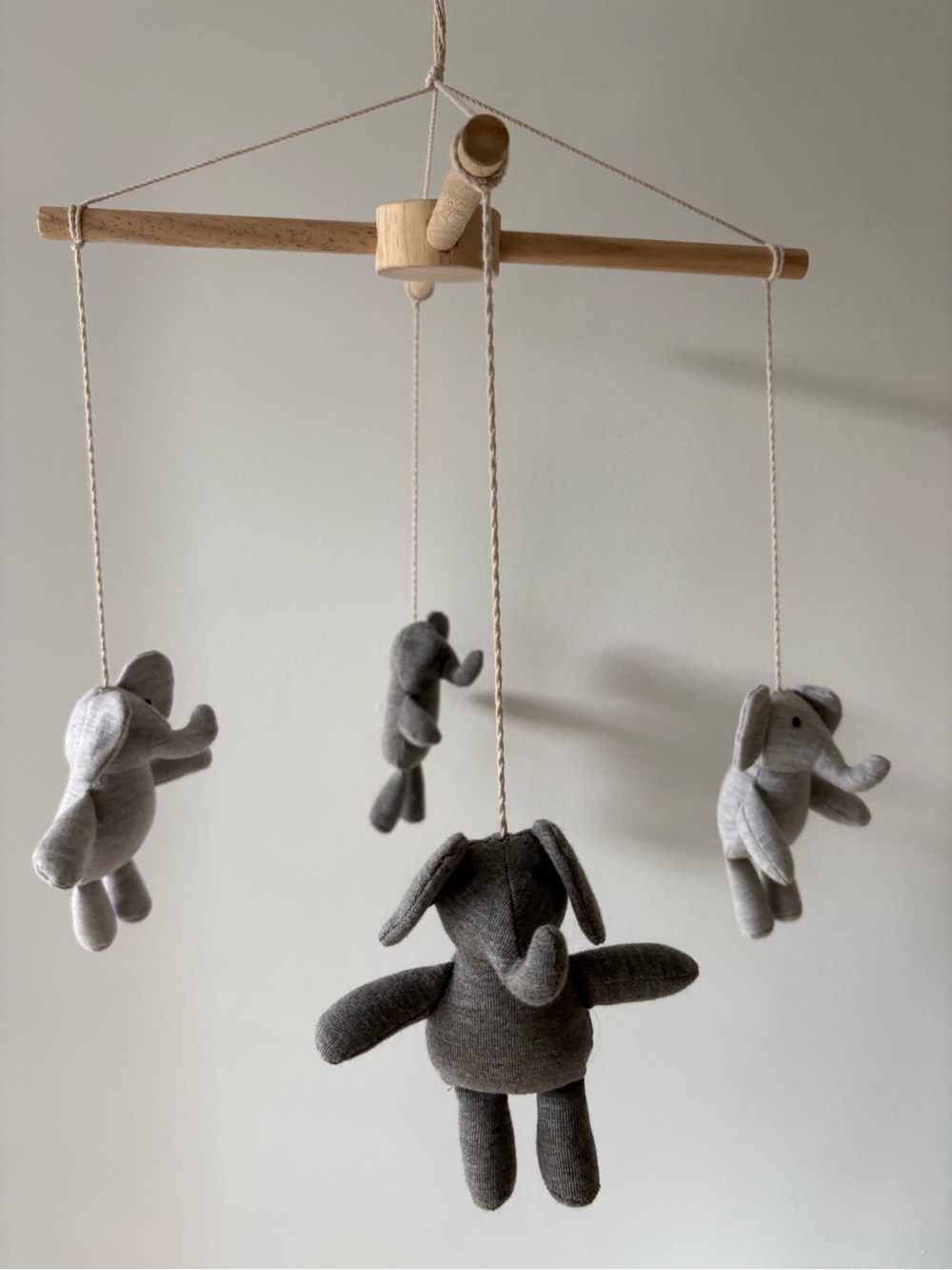 Gray Elephant Baby Mobile - Neutral Nursery